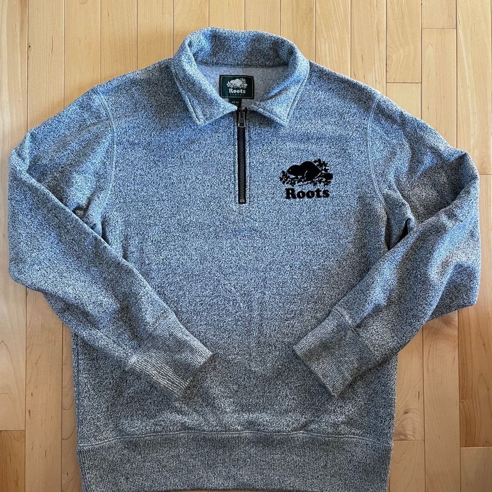Roots Sweatshirt w/Zipper Black & White XS